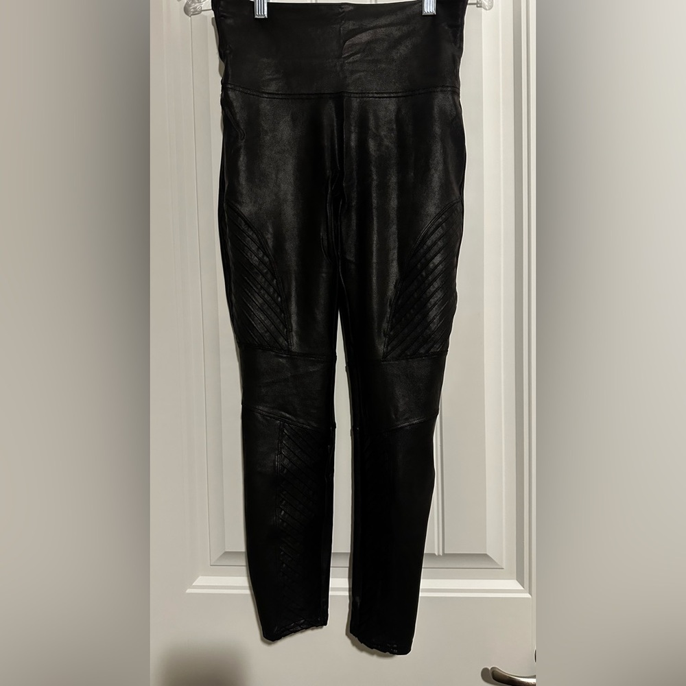 SPANX Black Faux Leather Leggings